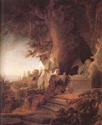 REMBRANDT Harmenszoon van Rijn Christ and St Mary Magdalene at the Tomb (mk25) Sweden oil painting artist